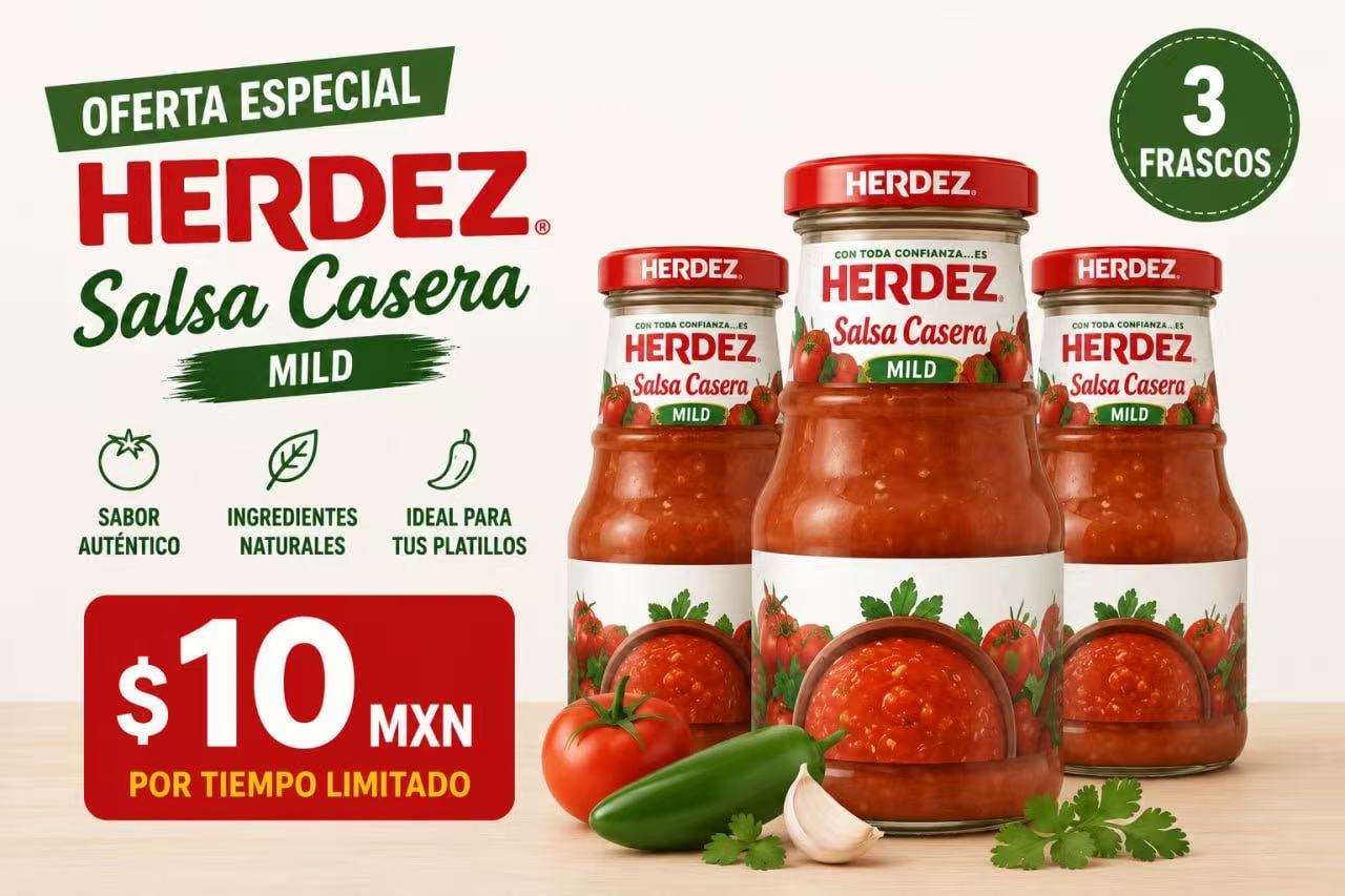 edd60d808bf5294e6d8723c0ae0692aa Promoción Especial HERDEZ Salsa Casera Mild Paquete de 3 Frascos (8.4 oz c/u) - Image 1
